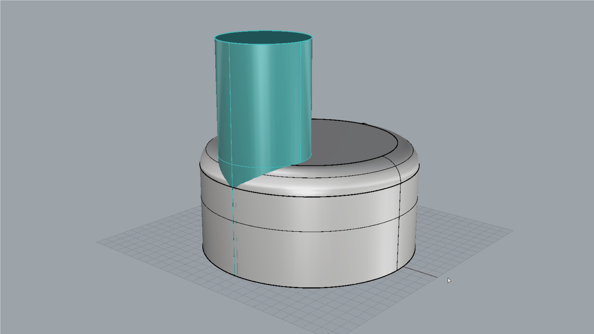 Fillet across a polysurface in two clicks. Trim and join the result into a solid.