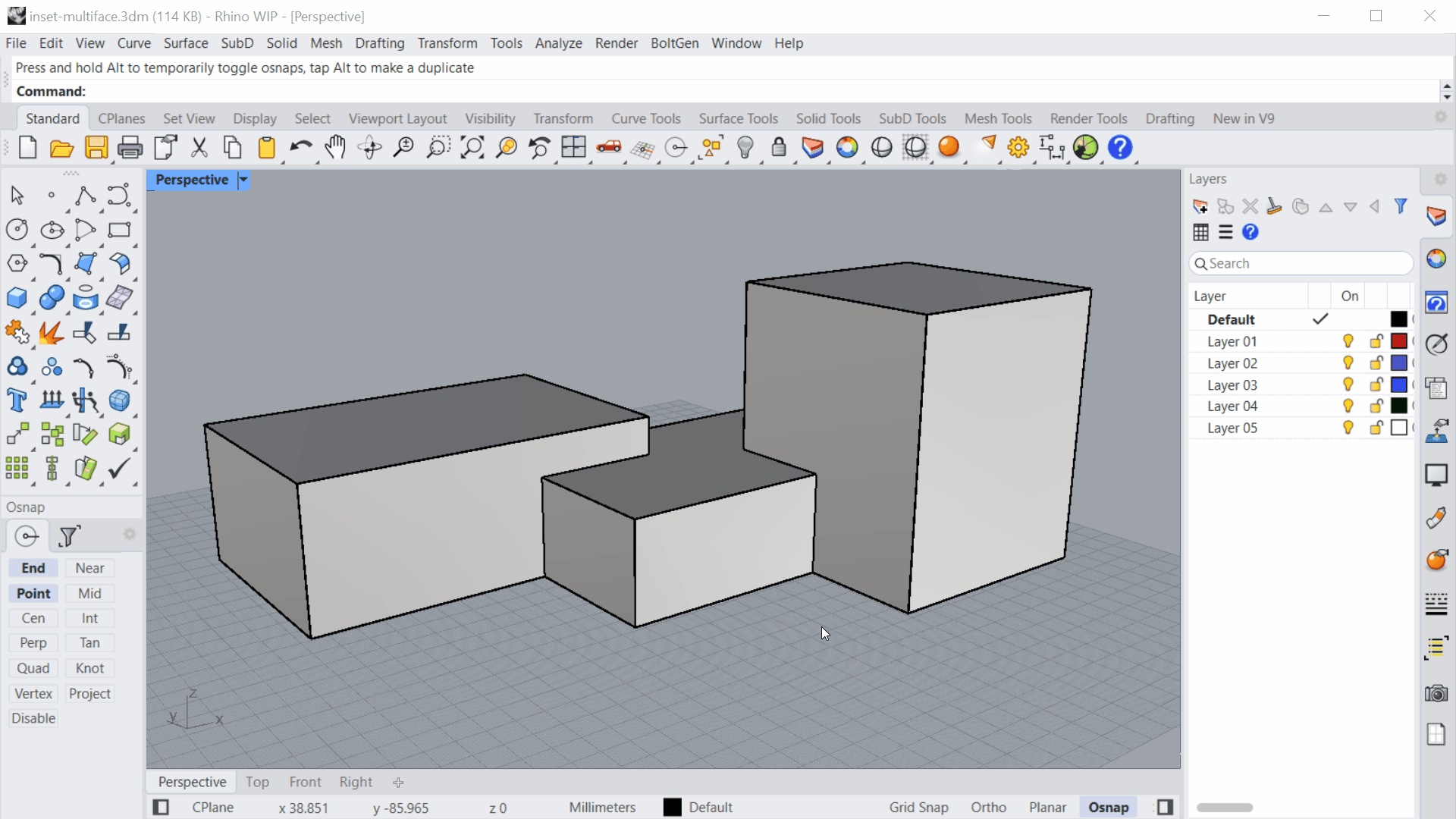 Rotate a face vs shear a face using Gumball Rotate-Extend