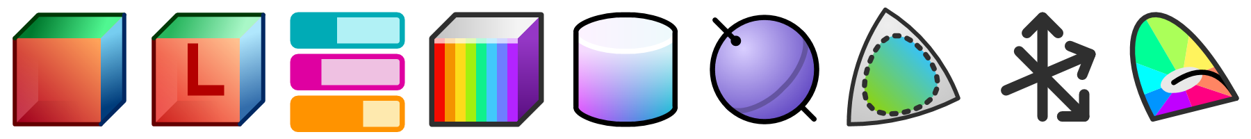Figure 1. Some colour models and spaces available in Grasshopper.