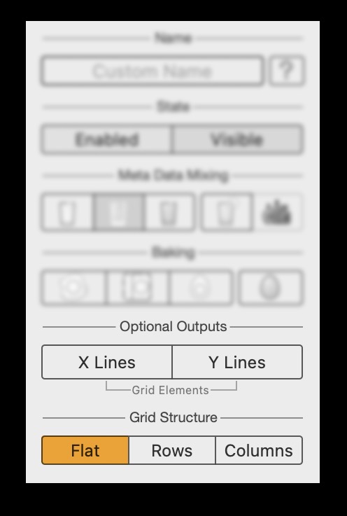 Figure 1. Additional grid related options on the component menu.