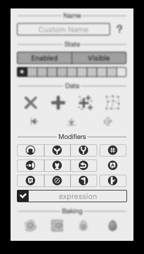 Figure 1. The thirteen standard modifiers.