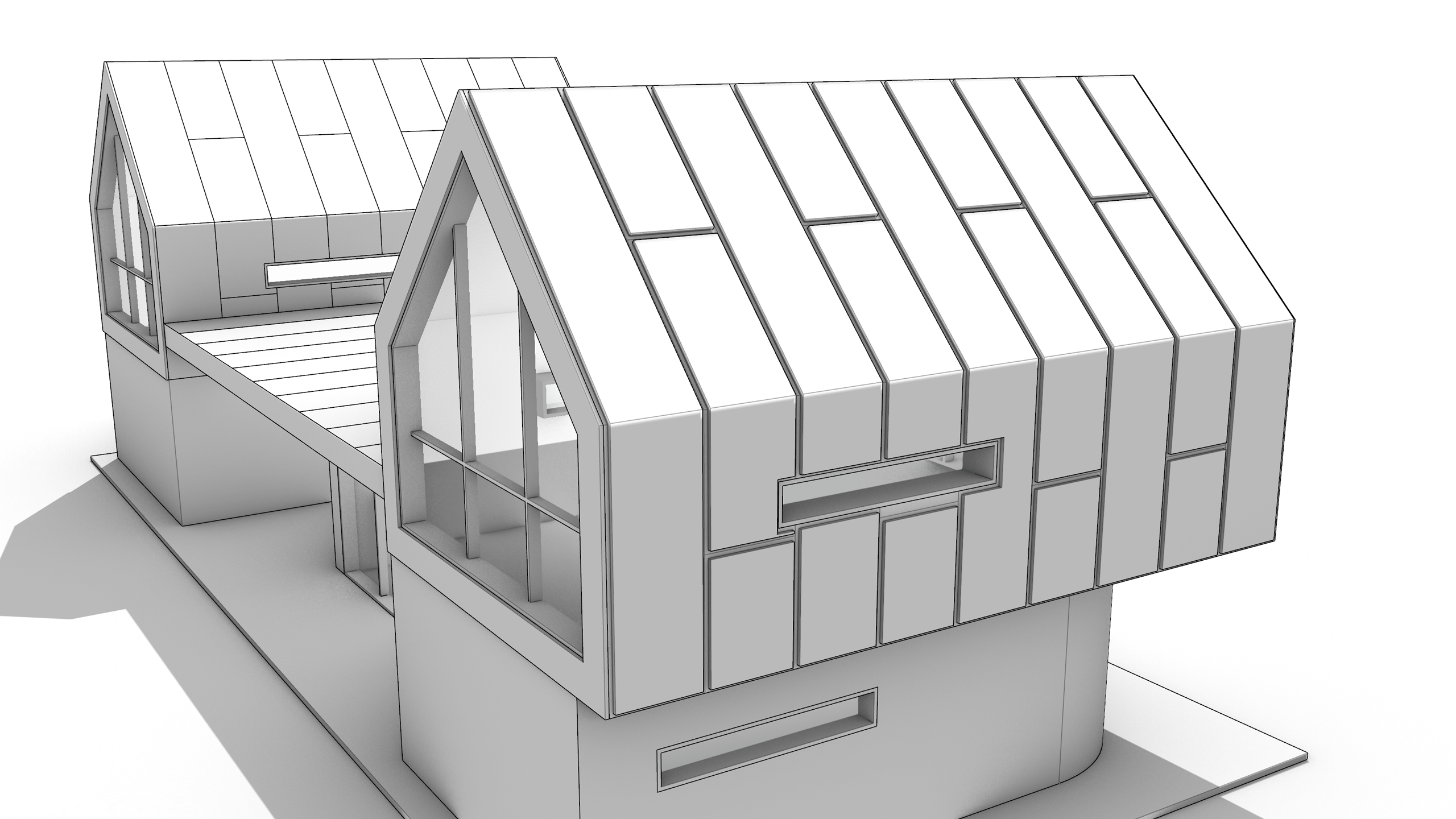 The finished panelized roof