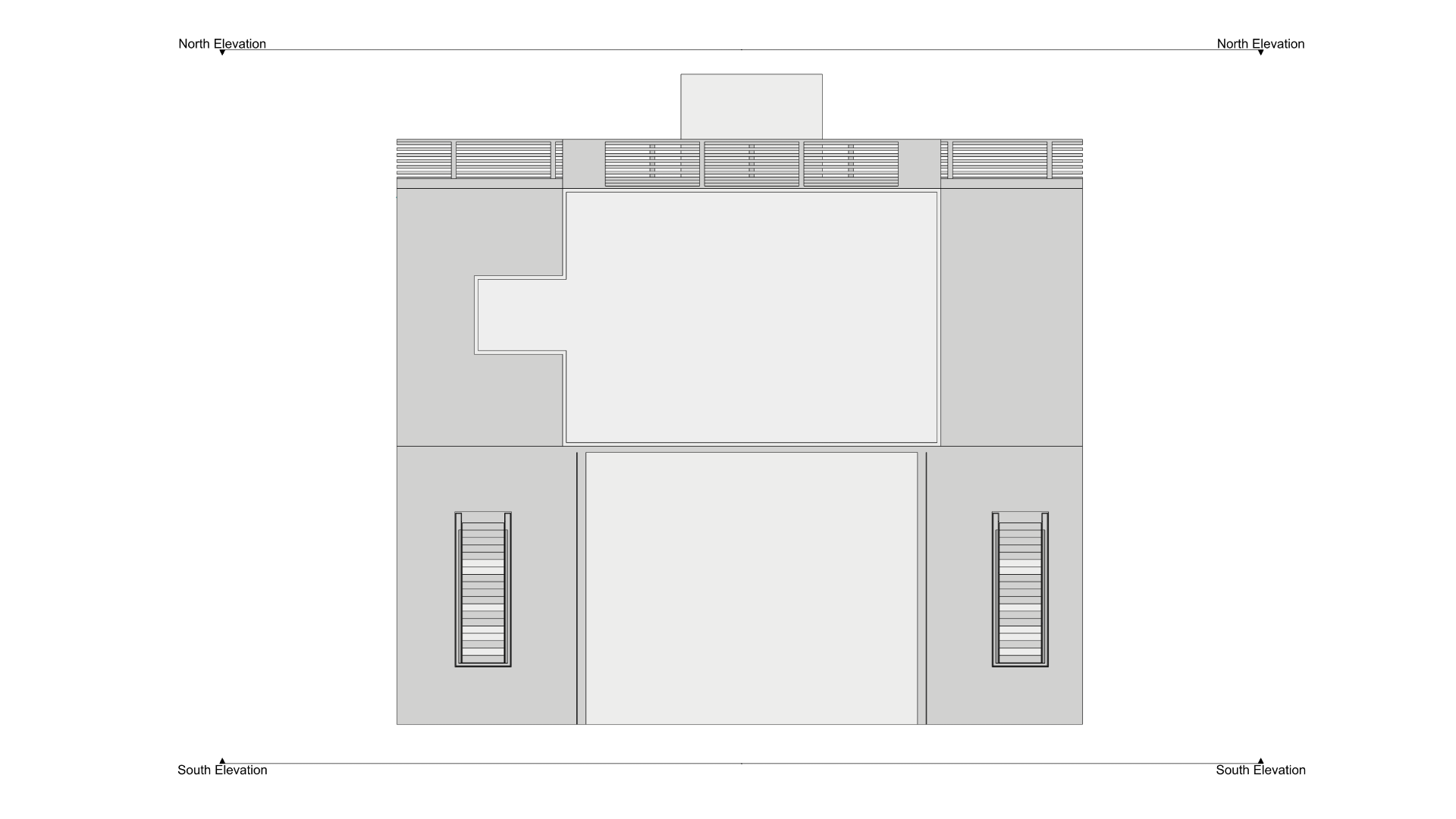 The North Elevation and South Elevation Clipping Planes, facing the building from opposite sides.