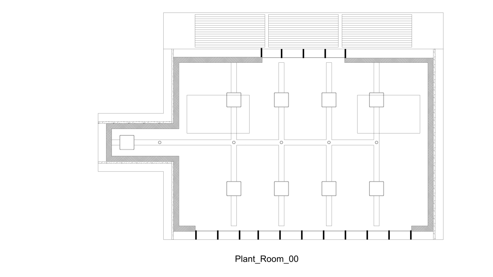 The Reflected projection: the Reflected Ceiling Plan. The stairwell is back on the left.
