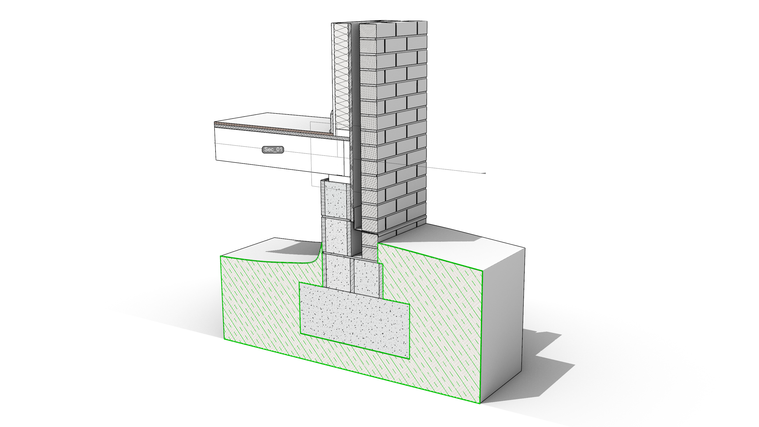 Wall detail 3D model