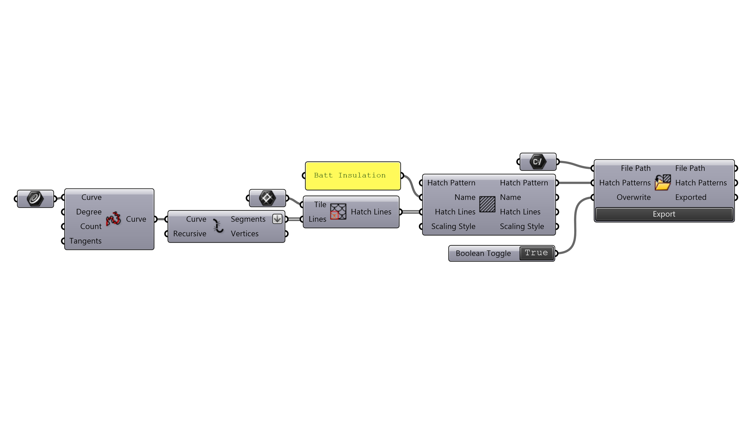 Exporting a hatch pattern to a .pat file.