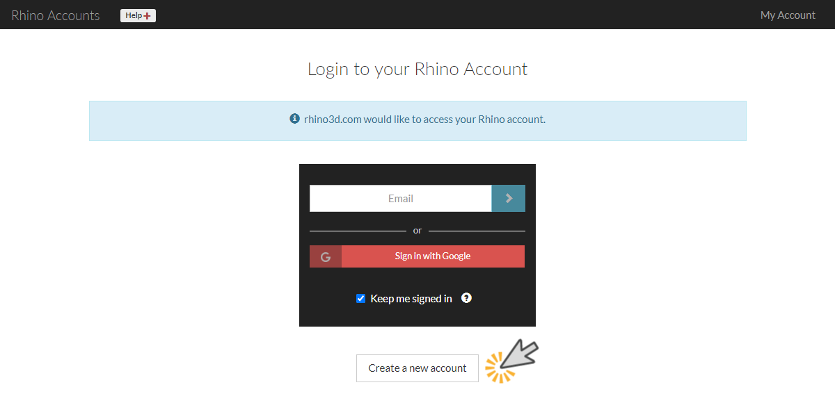 Rhino3d.com create account