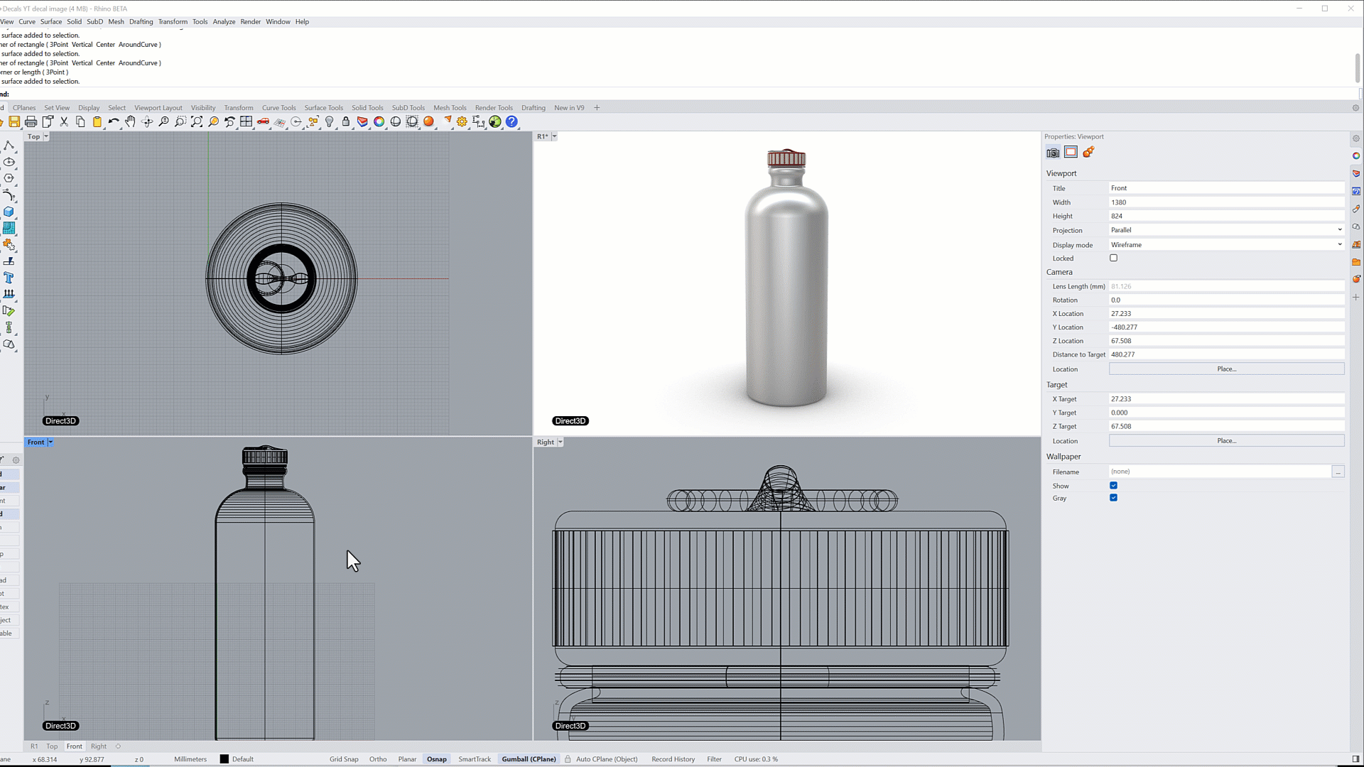 Decal mapping style settings.