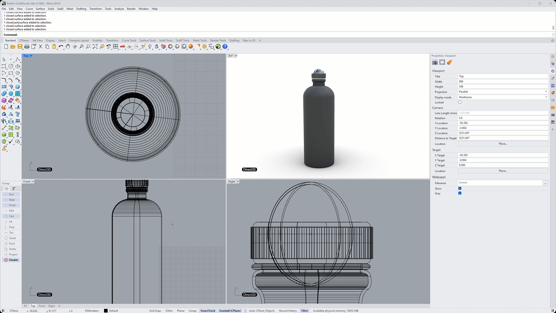 Decal mapping style settings.