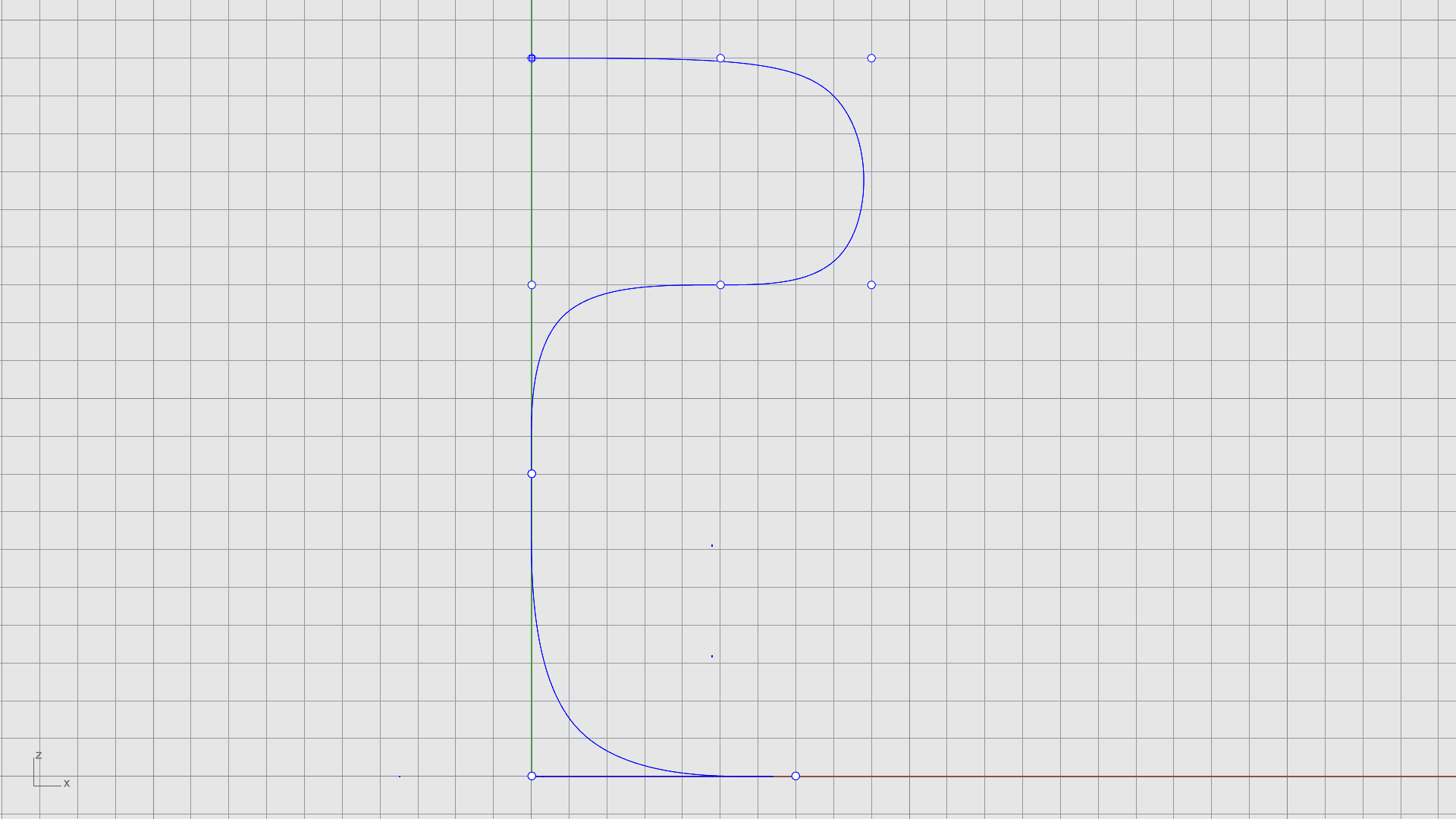 Placing points in the Front viewport