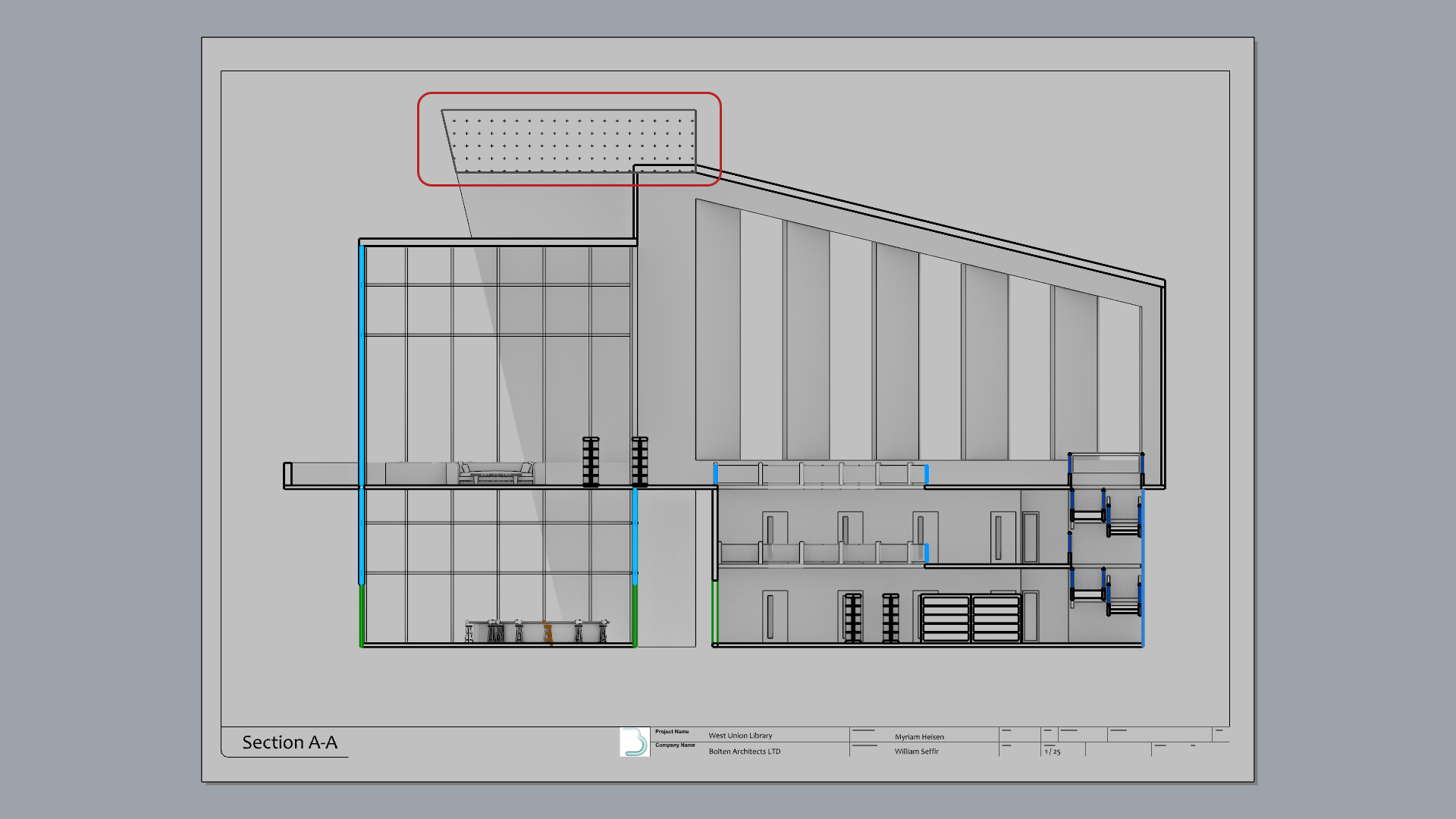 Only the concrete structure inherits the hatch and border style