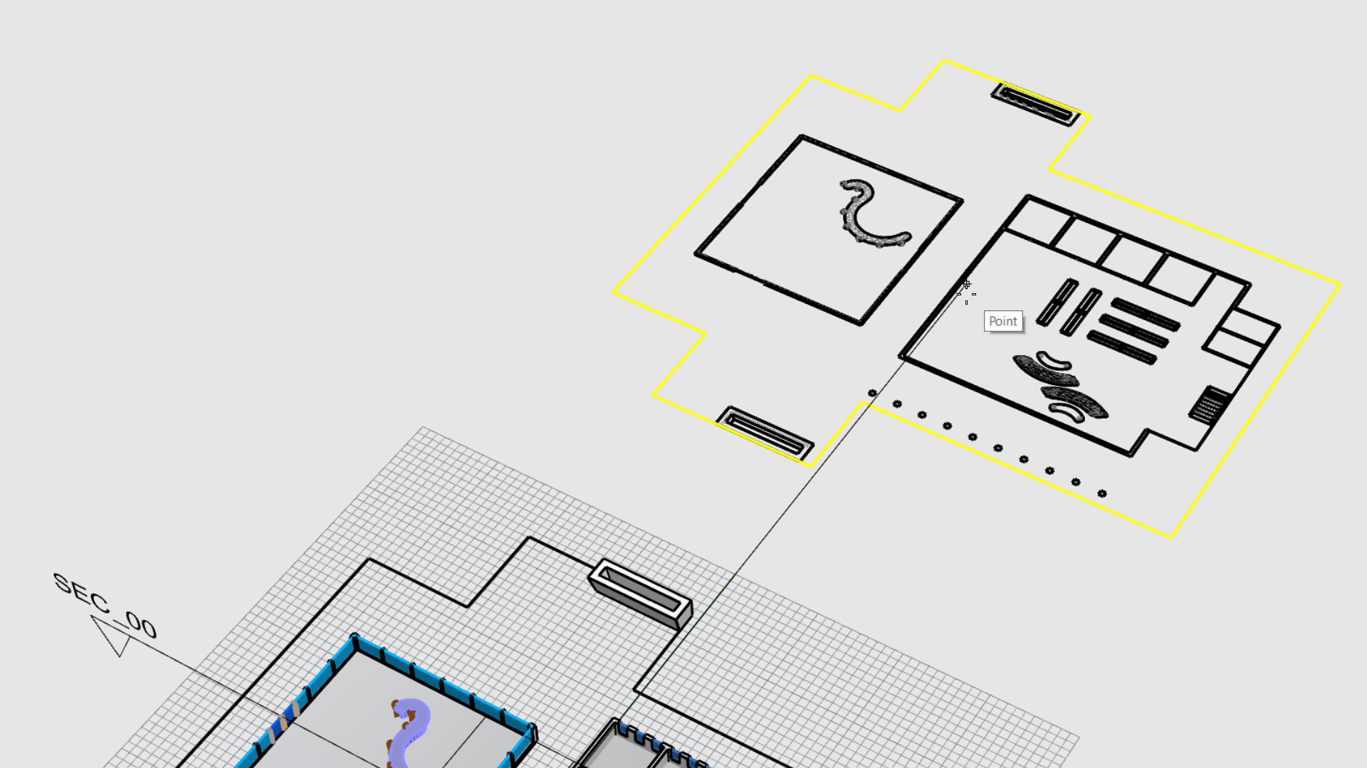The roof silhouette helps create context for the Floor Plan