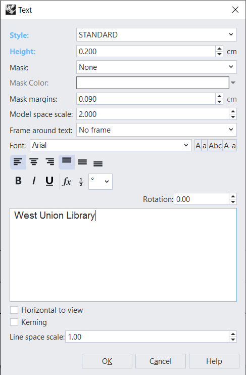 Text Settings