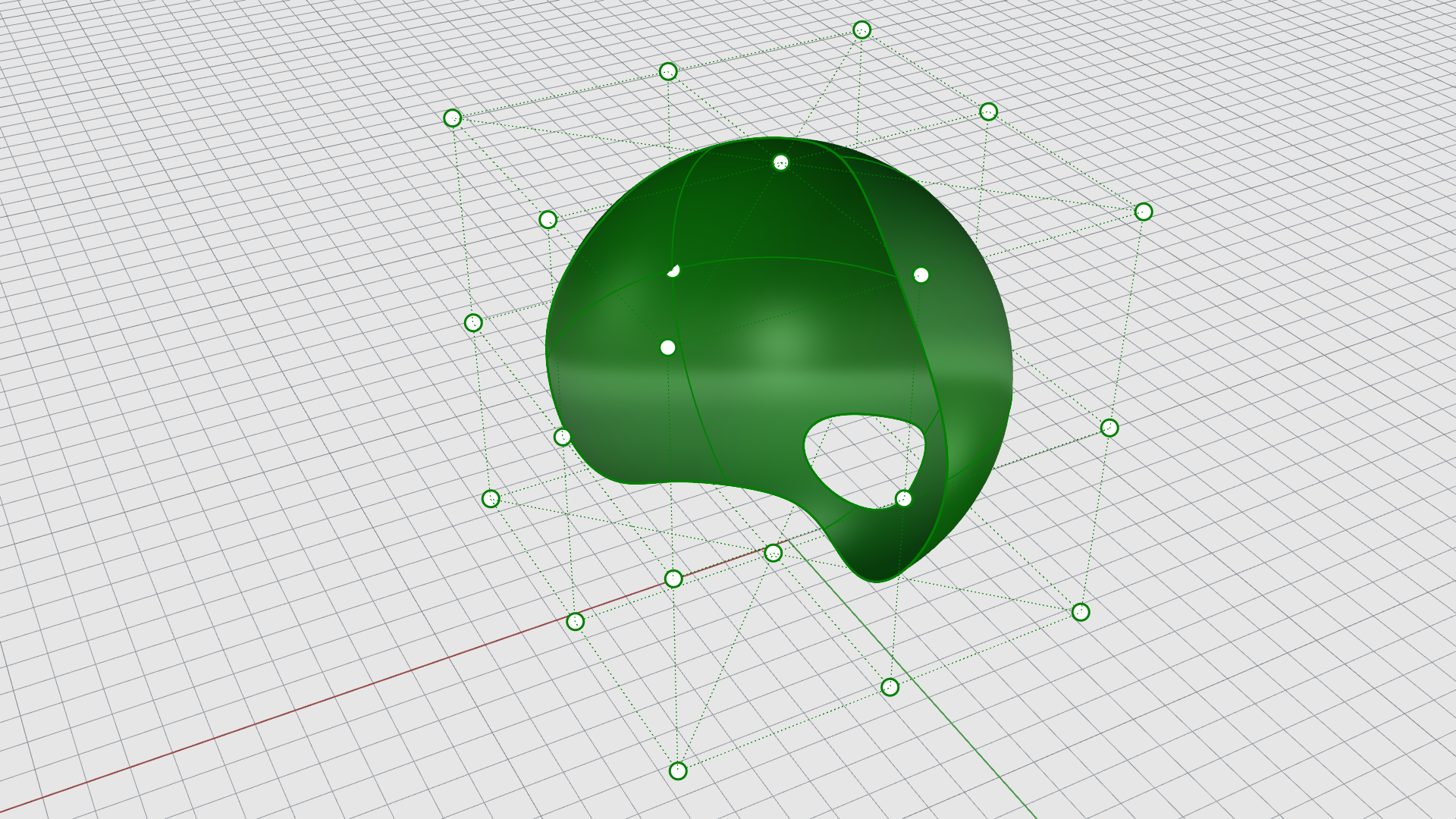 The control point array shows that this surface is actually a trimmed sphere.
