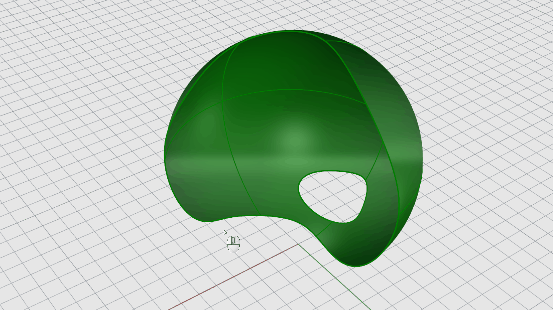 Both trims are removed, causing the sphere to restore to its full state.