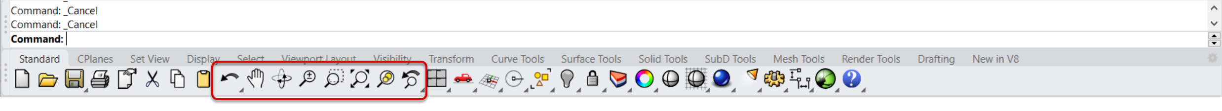 Standard Toolbar - View