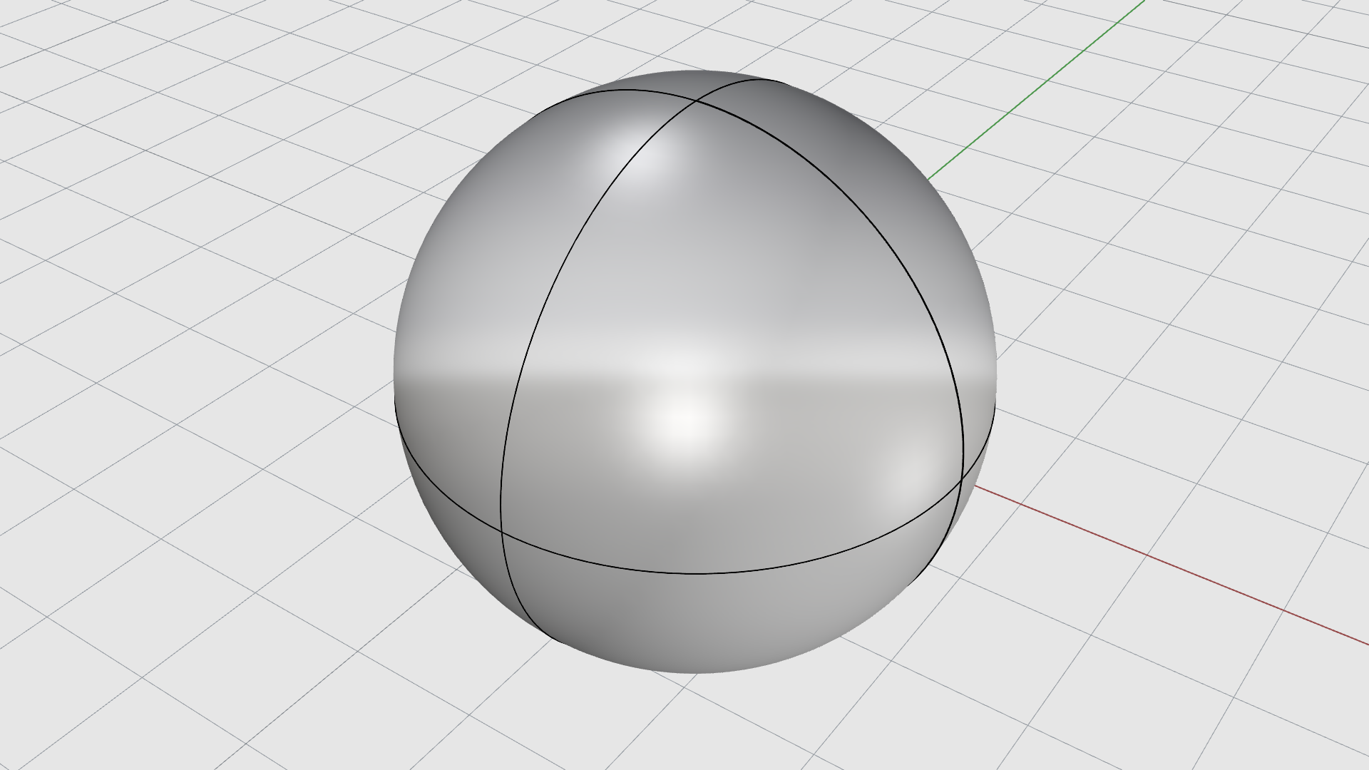 The sphere is now located at the center of the CPlane.