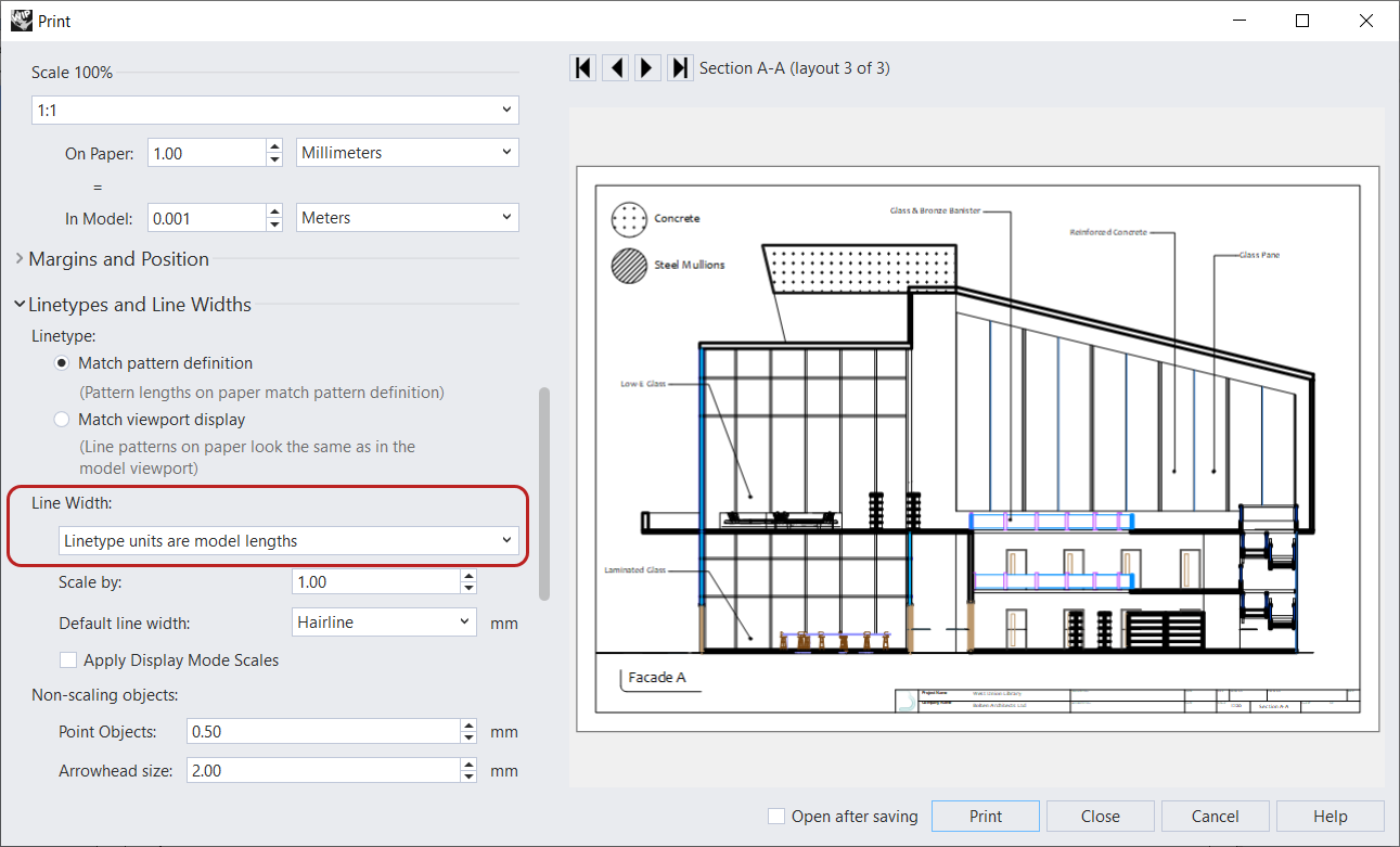 Print Scale Settings