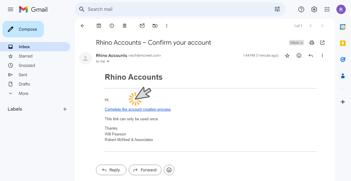 Check email