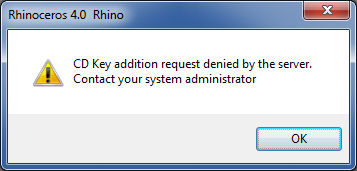 CD Key addition request denied error