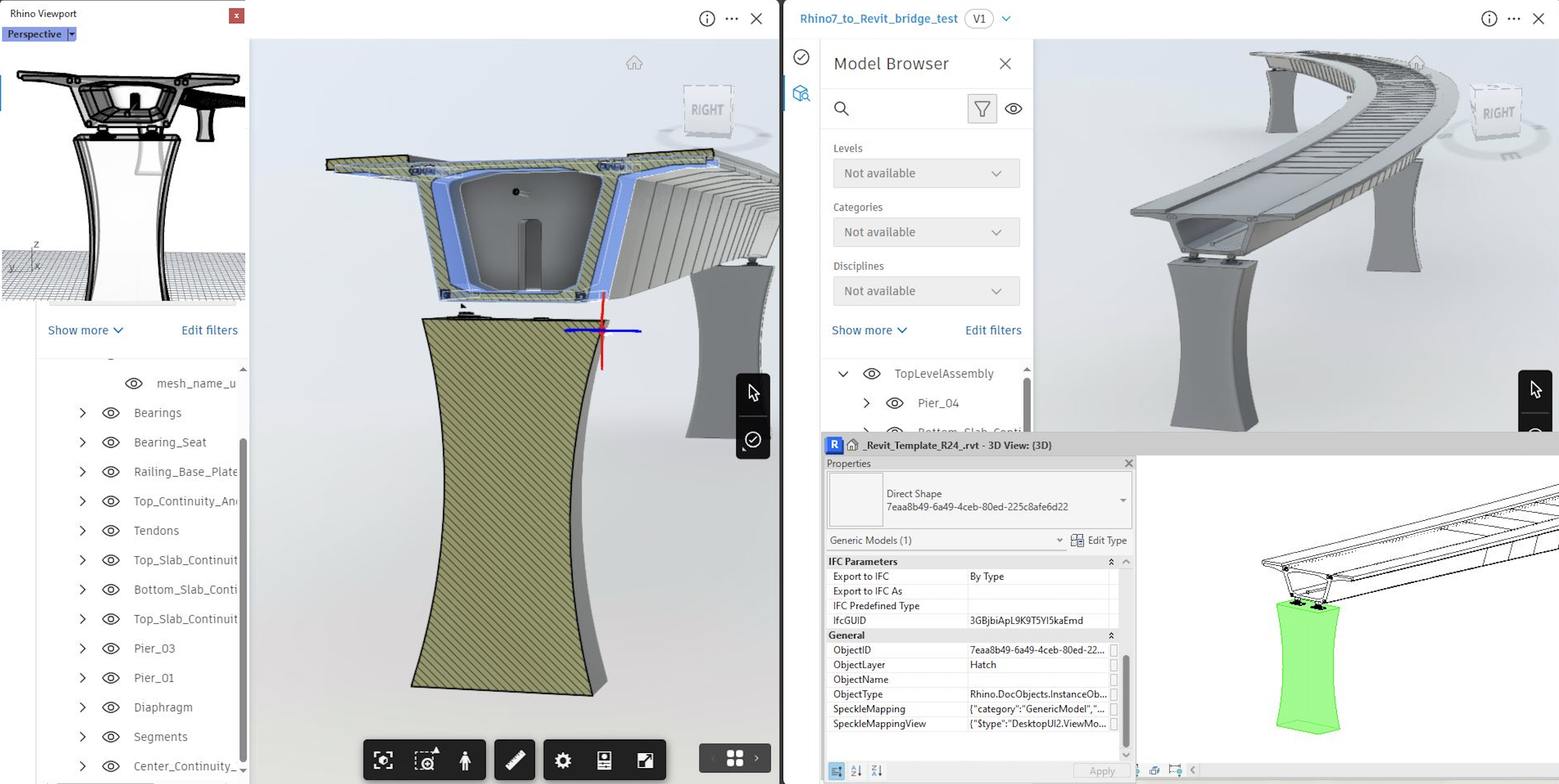 Data exchange between Rhino and Revit. © Junghwo Park.