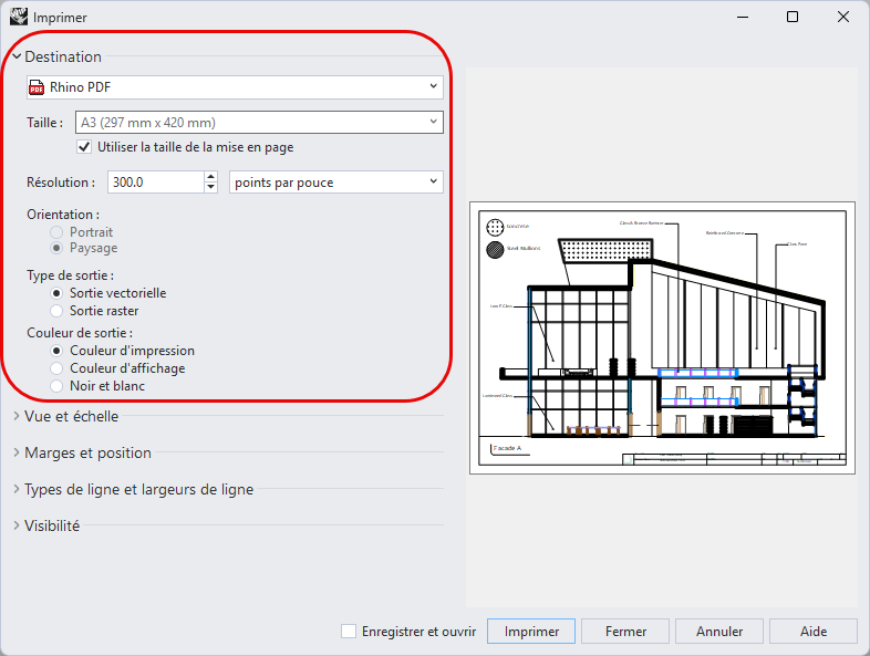 Paramètres d’impression