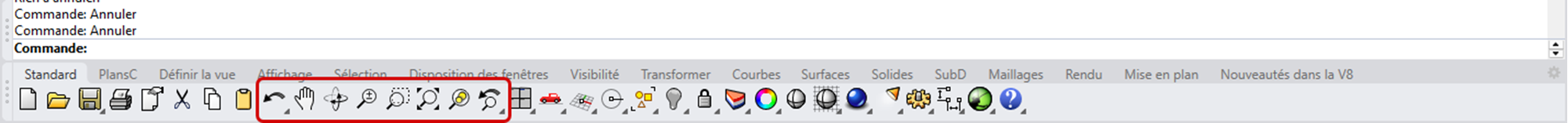 Standard Toolbar - View