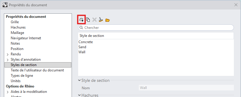 Créer une nouvelle définition de style de section.
