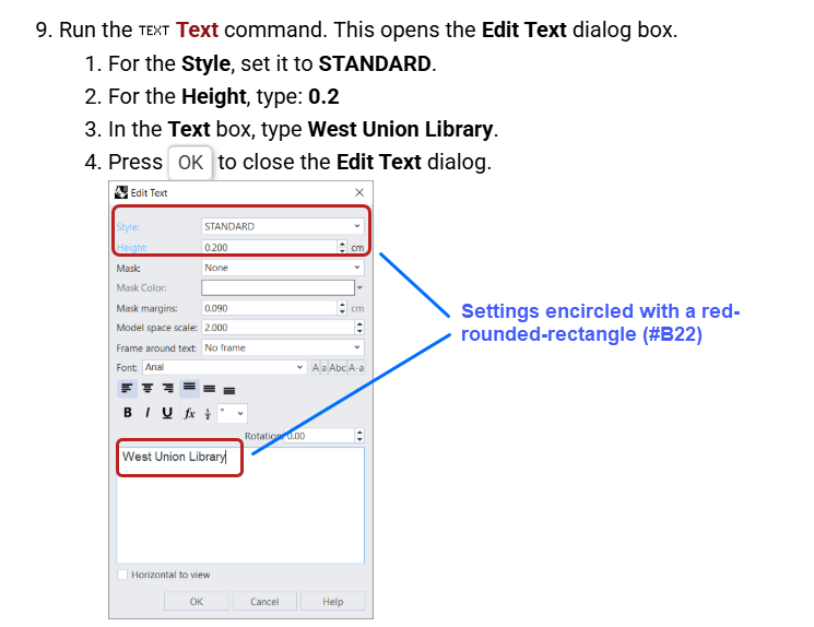 Same as Example 1 + encircled settings