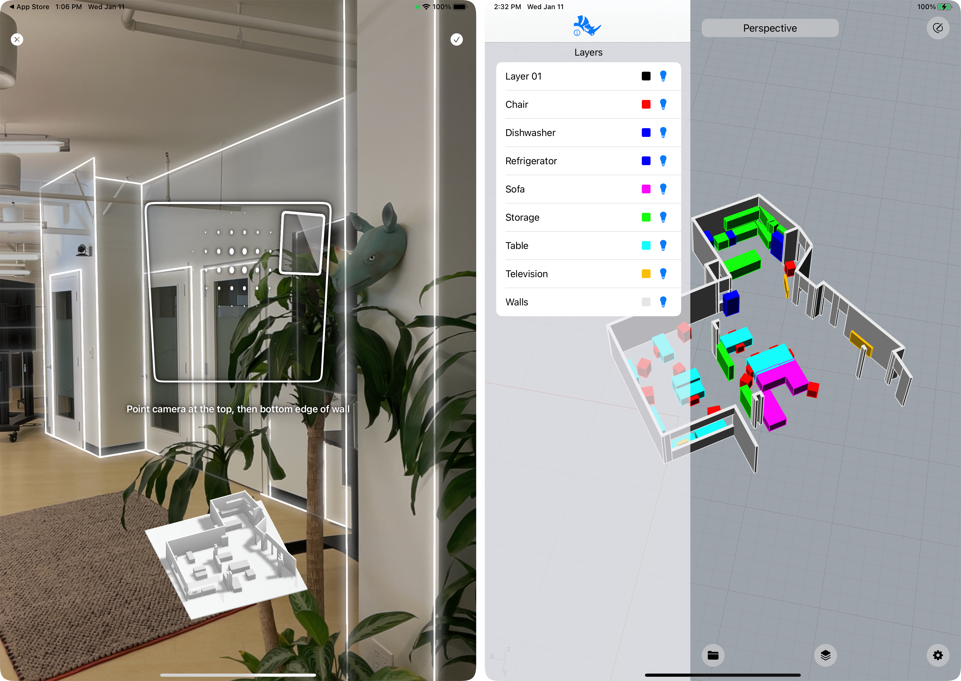 Habitación en iRhino 3D