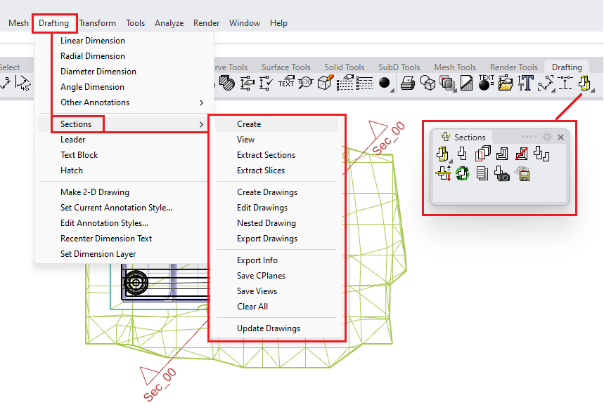 SectionTools Menu