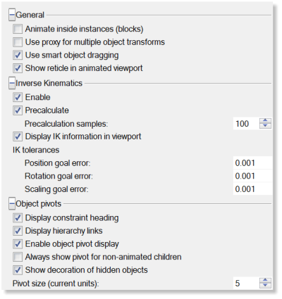 Bongo Document Options Dialog