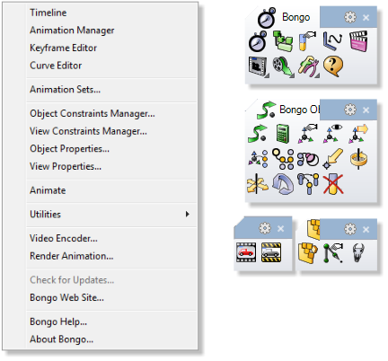 Bongo Toolbar Menus