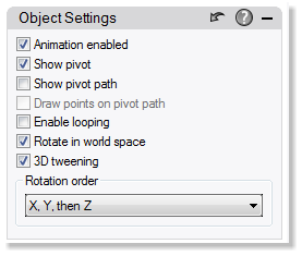 Bongo Object Settings Dialog