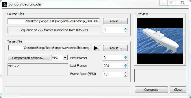 Bongo Video Encoder Dialog