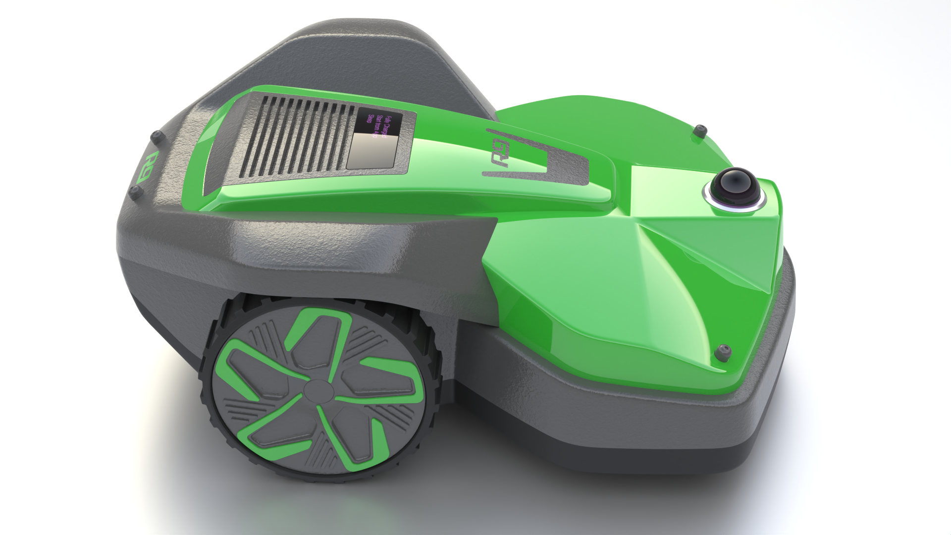 Robotic lawn mower modeled in Rhino 9