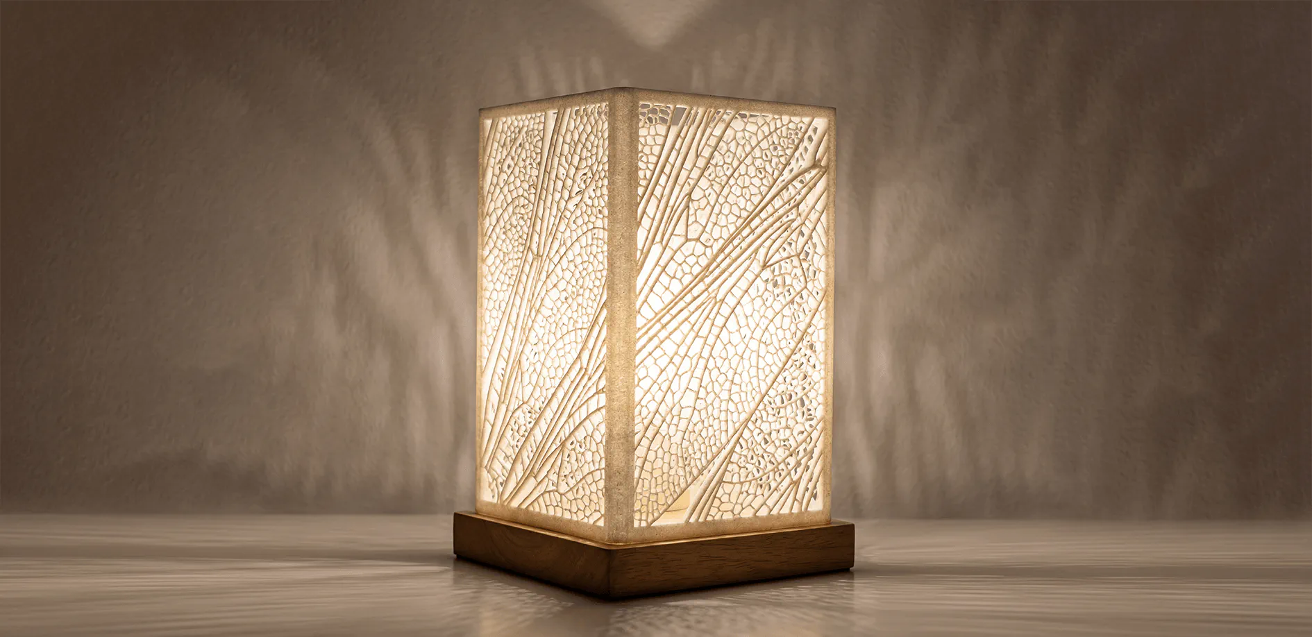 3D-printed lamp generated from live LLM data in Grasshopper